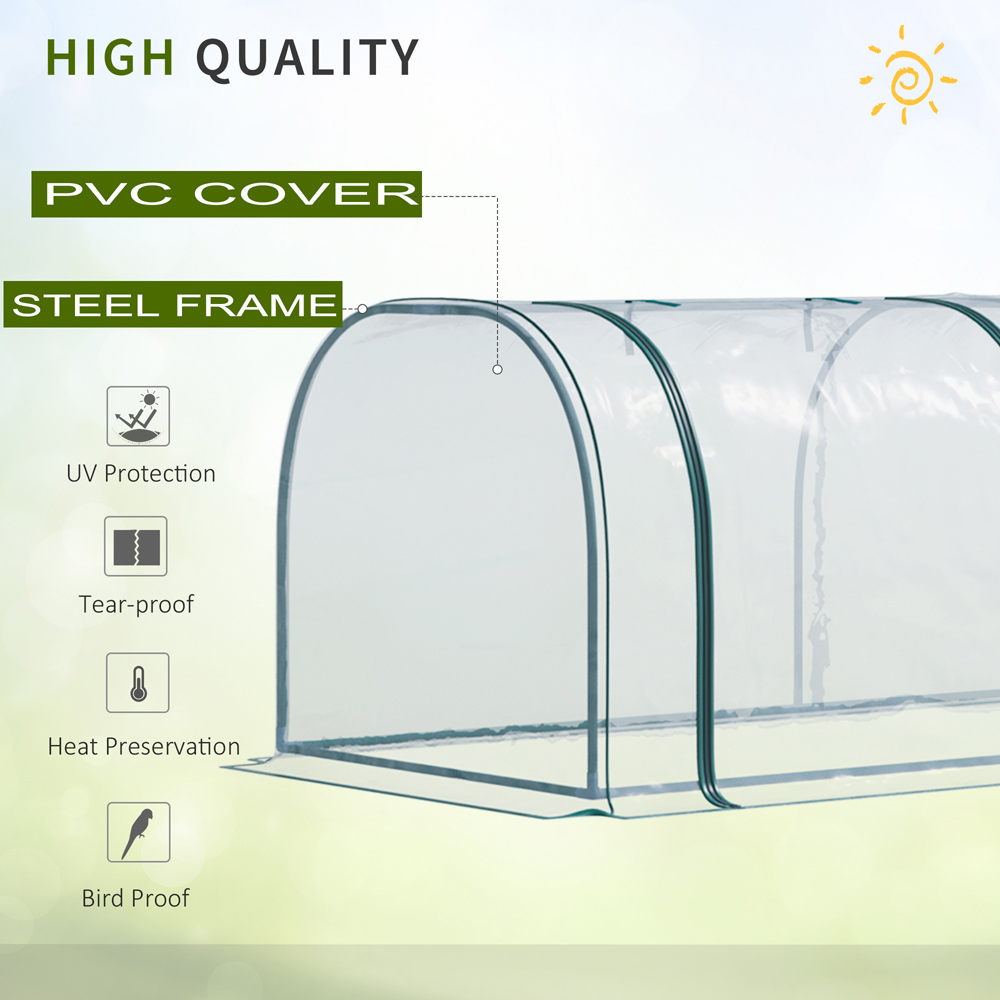 Outsunny Portable Long Tunnel 11.4 x 3.2ft Greenhouse Image 7