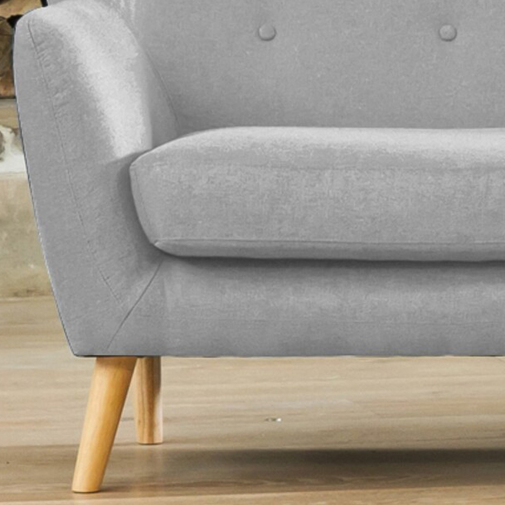 Lynwood 2 Seater Light Grey Fabric Sofa Image 2
