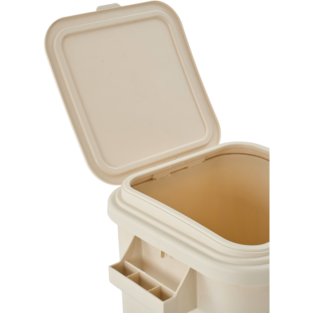 Living and Home Stackable Cream Industrial Style Flip Lid Rubbish Bin 32L Image 6