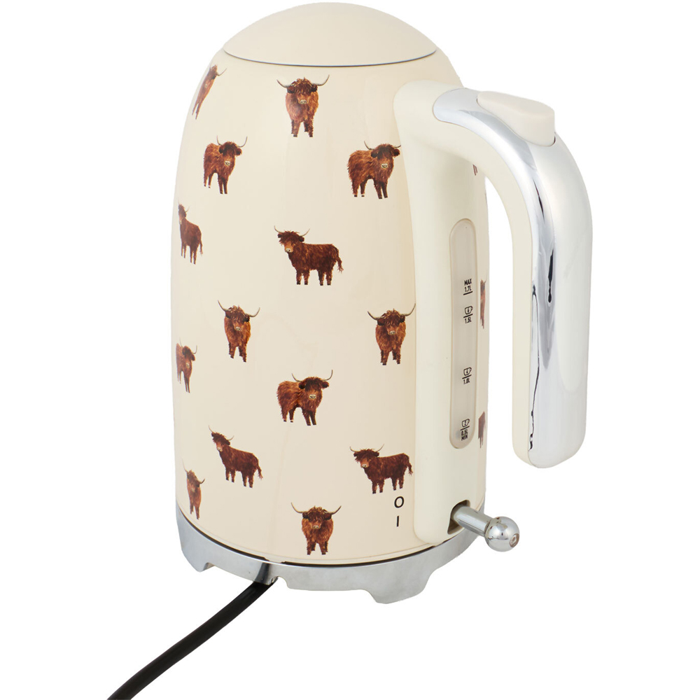Highland Cow Stainless Steel Kettle Cream Image 8
