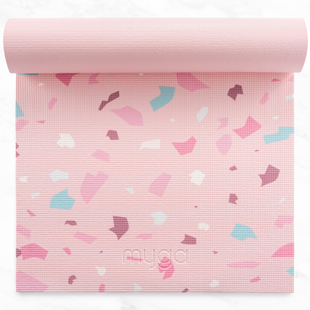 Myga Terrazzo Pattern Yoga Mat Image 2