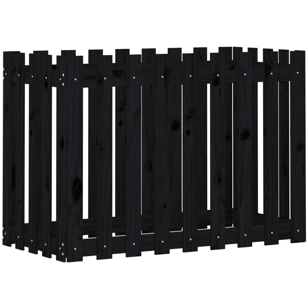 vidaXL Black Pine Wood Raised Garden Bed 100 x 50 x 70cm Image 1