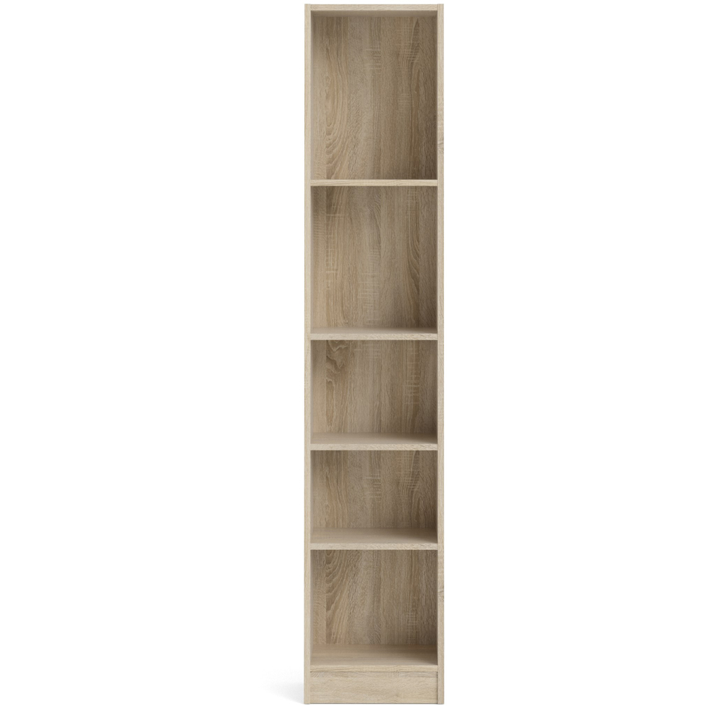 Florence Basic 4 Shelf Oak Narrow Tall Bookcase Image 3