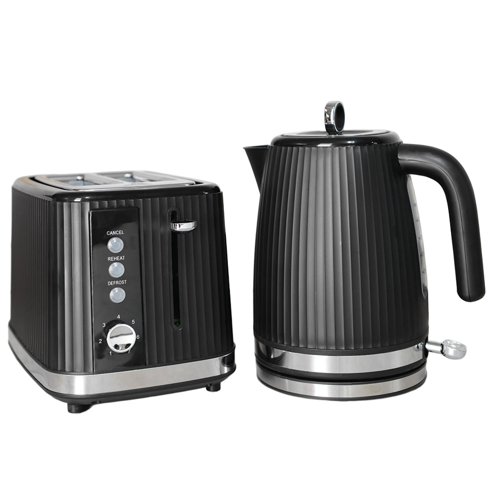 Contour Two Slot Plastic Toaster - Black Image 3