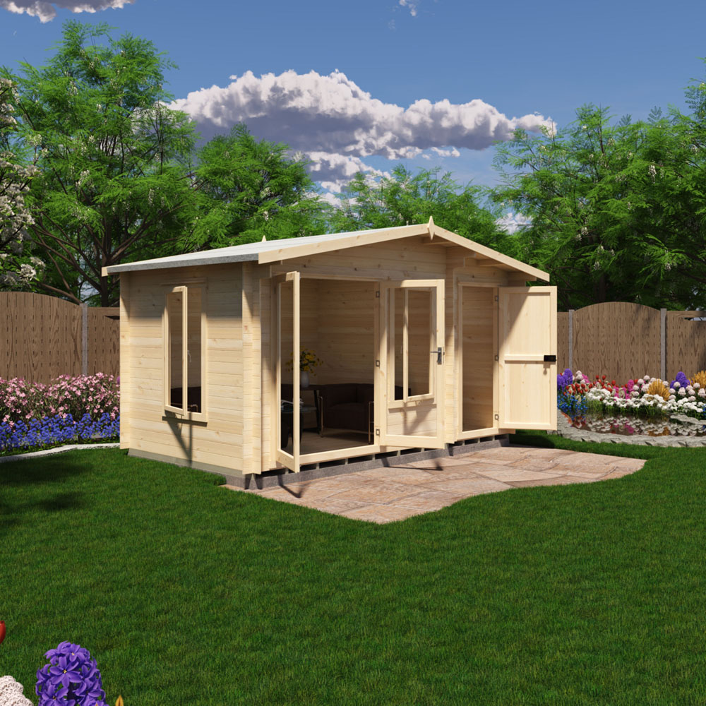 Shire Spalding 14 x 8ft Dual-Purpose Apex Garden Log Cabin with Integral Storage Image 5