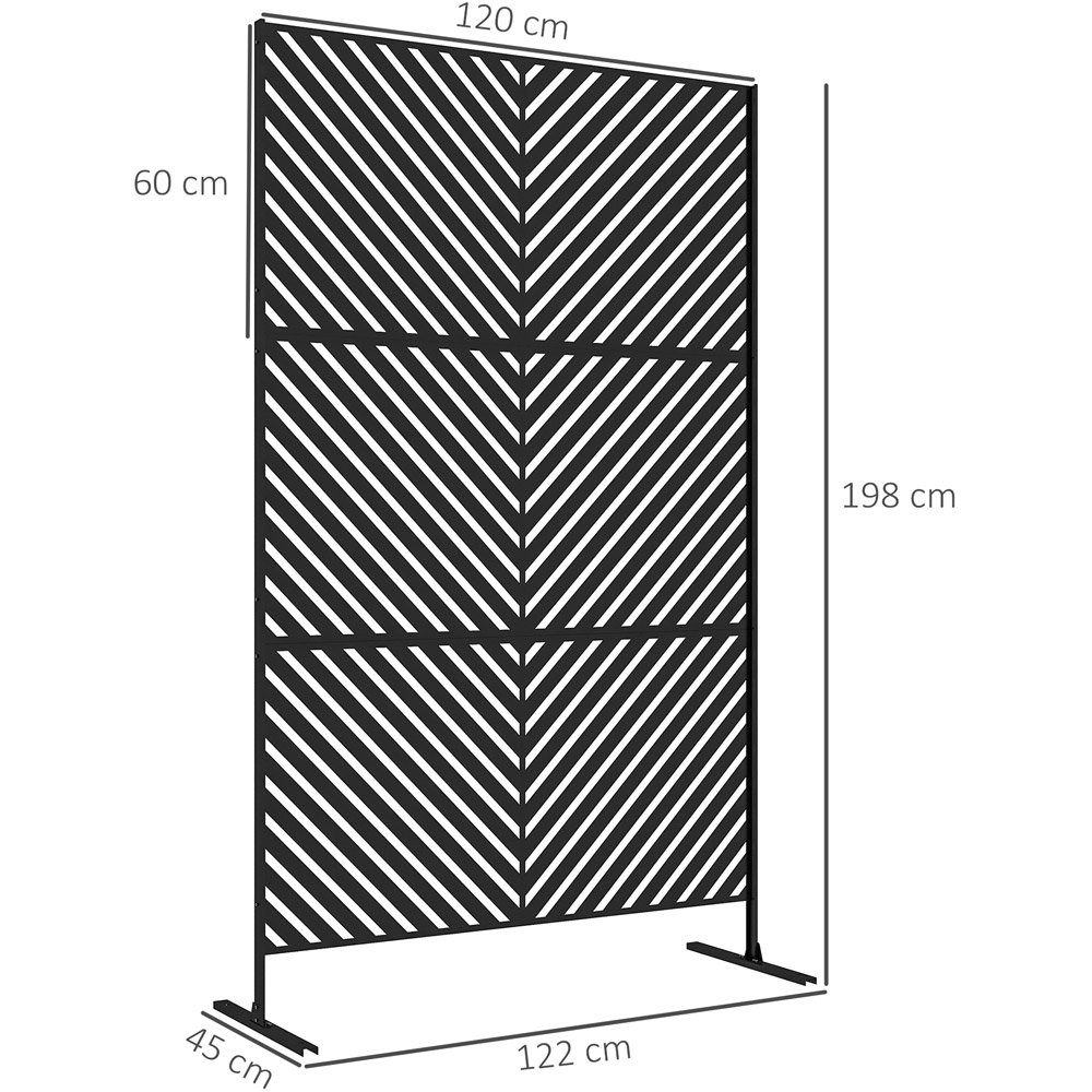 Outsunny 2 x 1m Black Triangle Design Metal Privacy Screen Image 9