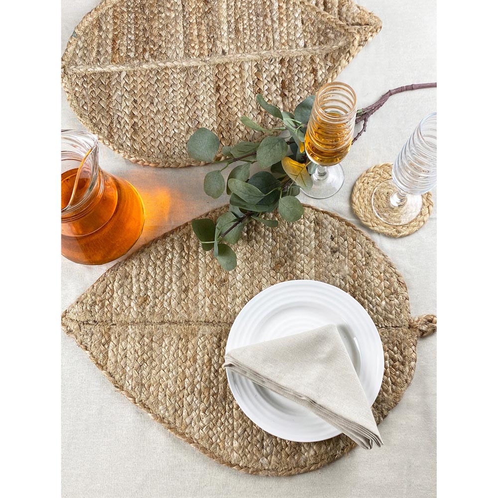 Wye Leaf Shape Jute Placemats 34 x 50cm Image 5