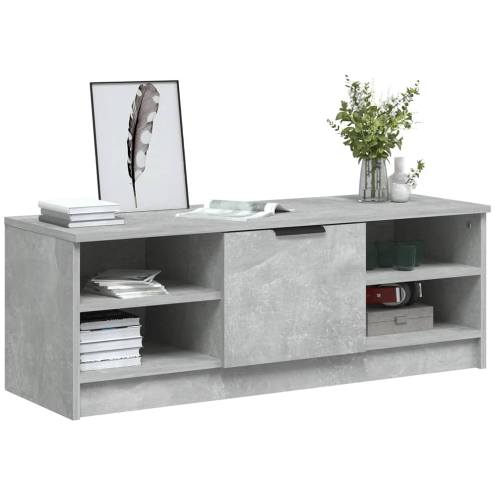 vidaXL Single Door 2 Shelf Concrete Grey TV Cabinet Image 3