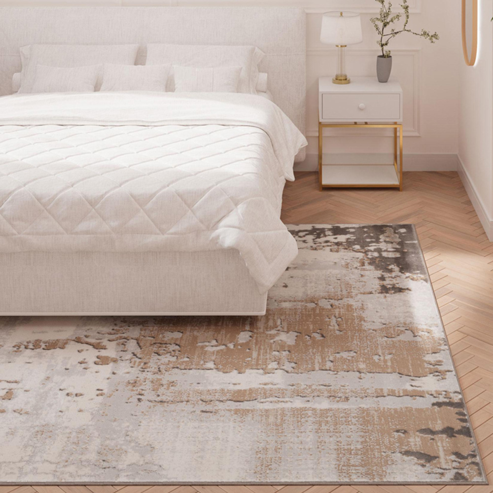Kukoon Hatton Grace Beige Distressed Rug 200 x 290cm Image 1