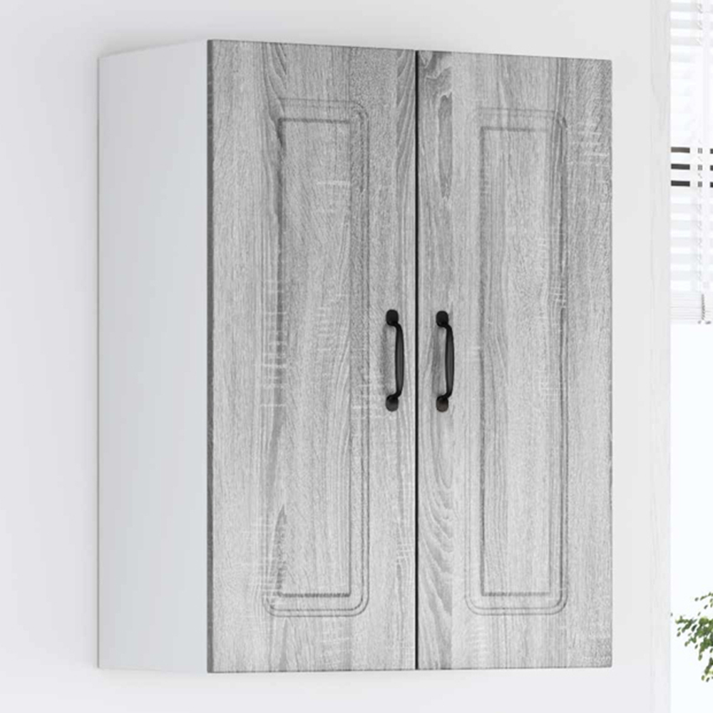 vidaXL Kalmar 2 Door Grey Sonoma Wall Kitchen Cabinet Image 1