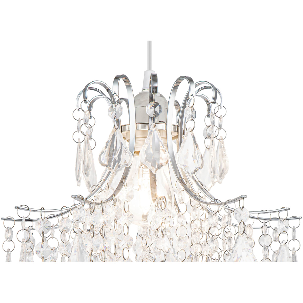 Cosylyte Jasmine Clear Easyfit Classic Beaded Lamp Shade Image 5