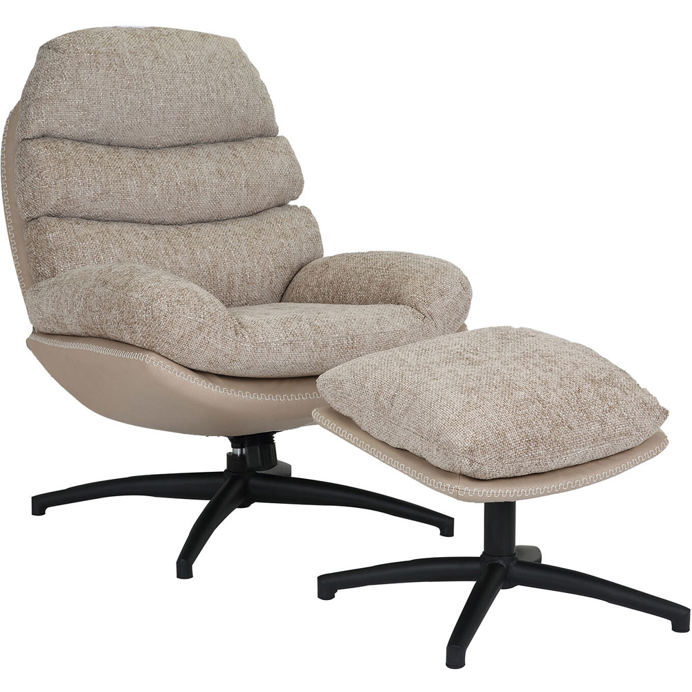 Lincoln TV Chair and Footstool - Neutral Image 2
