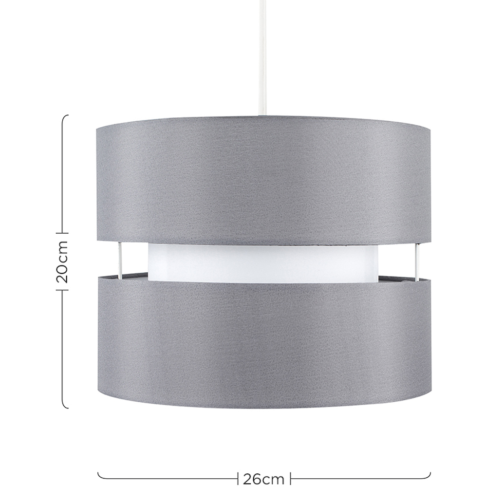 ValueLights Easy Fit Sophia Grey with White Inner Small Pendant Shade Image 9