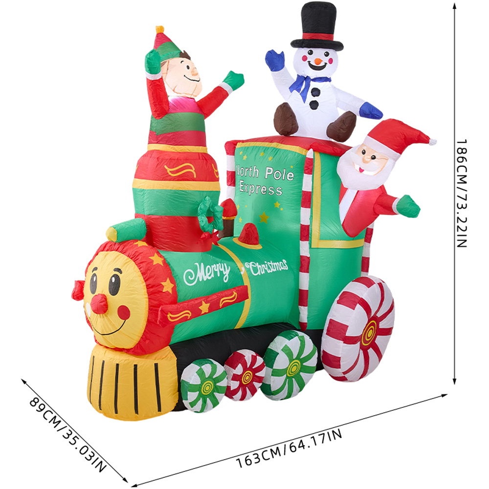 Living and Home Inflatable Polar Express Train LED Christmas Decoration 6.1ft Image 9