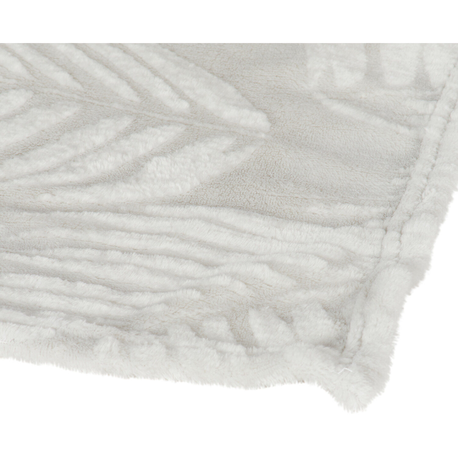 Palm Leaf Embossed Throw - Silver Image 5
