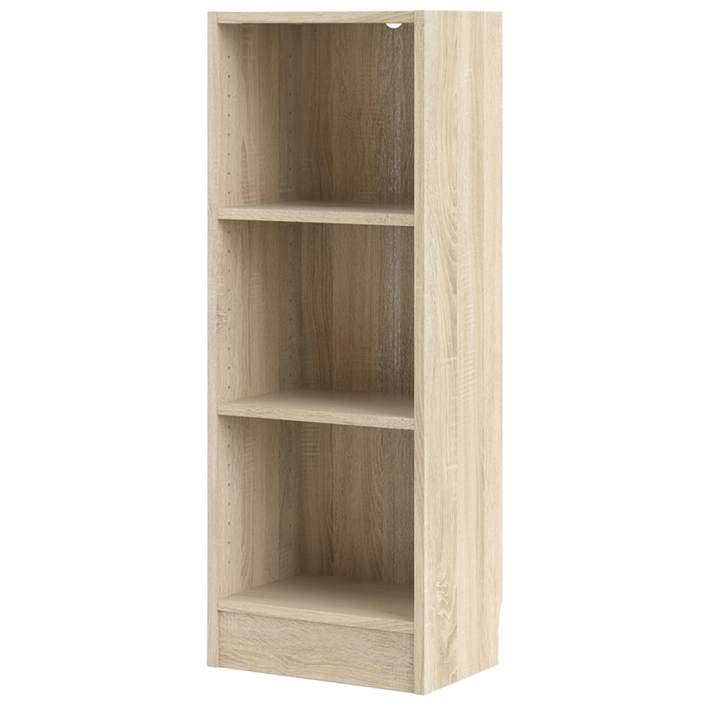 Florence Basic 2 Shelf Oak Narrow Low Bookcase Image 4