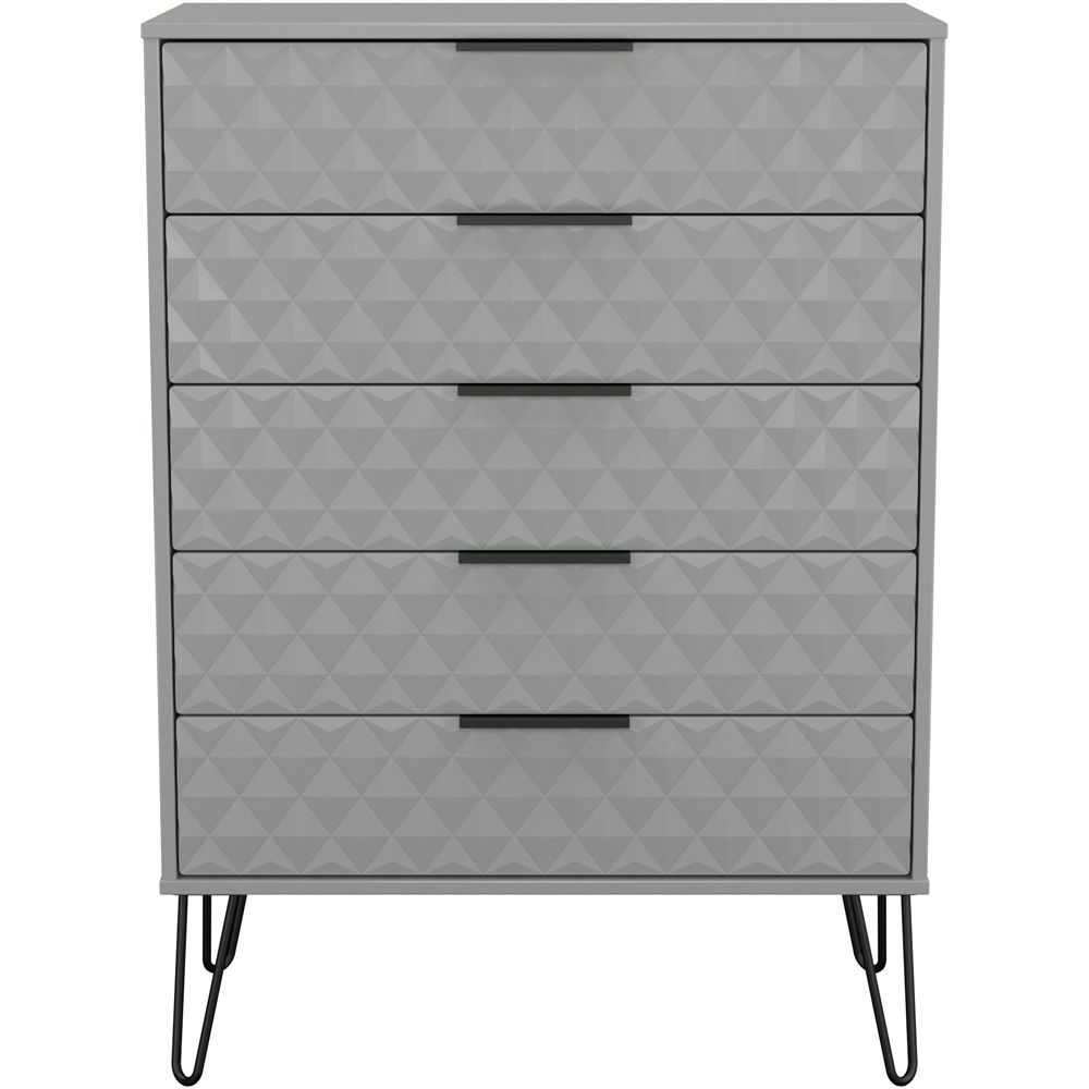 Crowndale Harlequin 5 Drawer Dusk Grey Chest of Drawers Ready Assembled Image 3