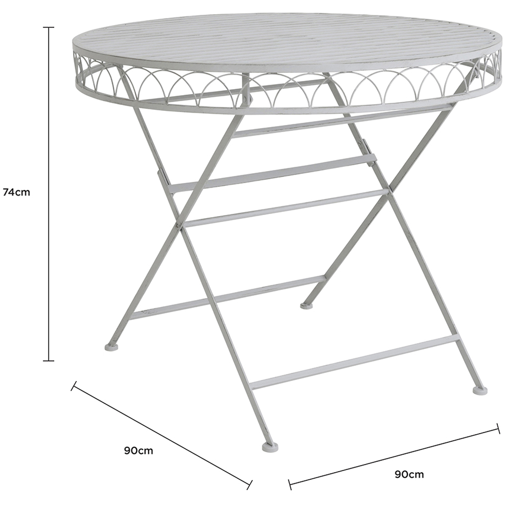 Charles Bentley 4 Seater Grey Decorative Rustic Metal Garden Bistro Set Image 8