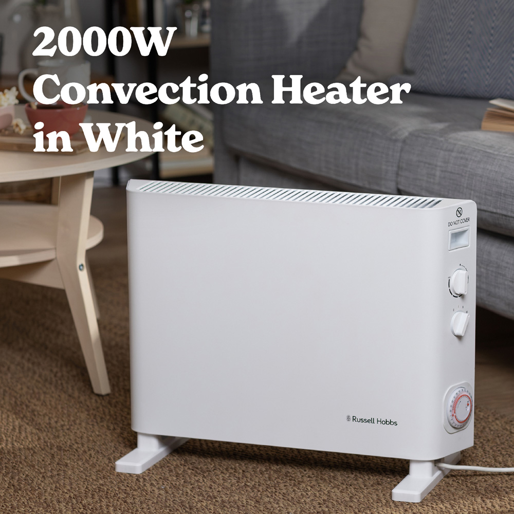 Russell Hobbs RHCVH6002W White Convection Heater with Timer 2000W Image 2