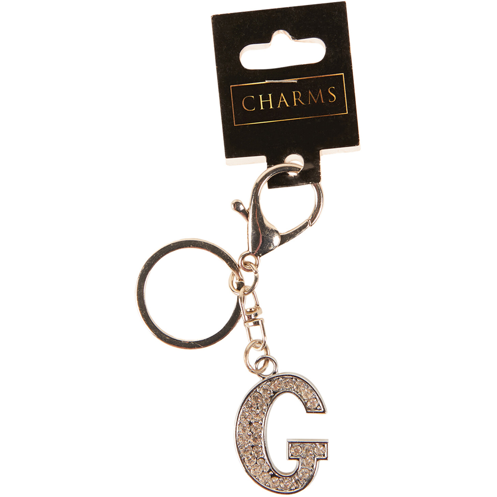 Letter Charm Keyring Silver G Image