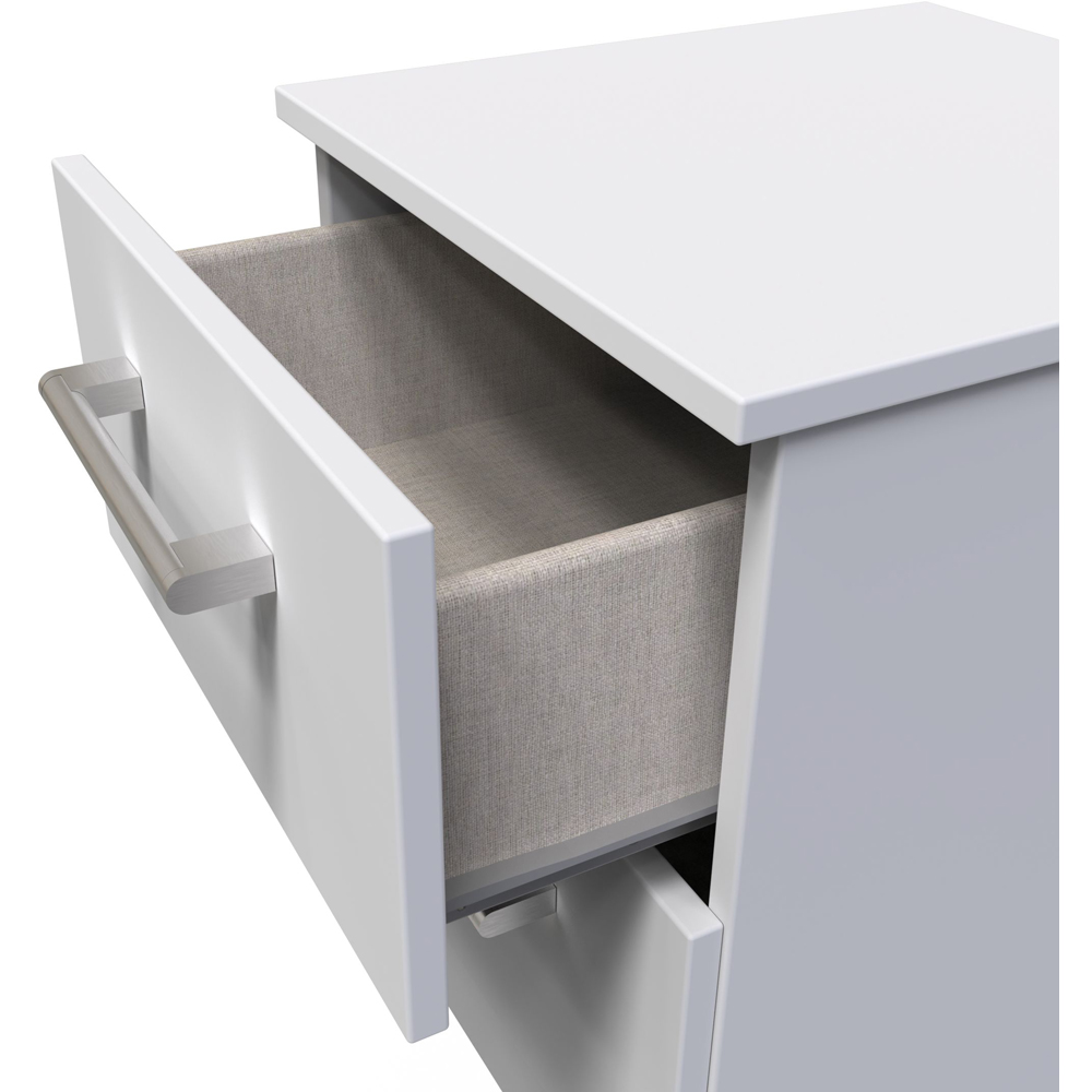 Crowndale Devon 2 Drawer Matt Grey Compact Bedside Cabinet Ready Assembled Image 6