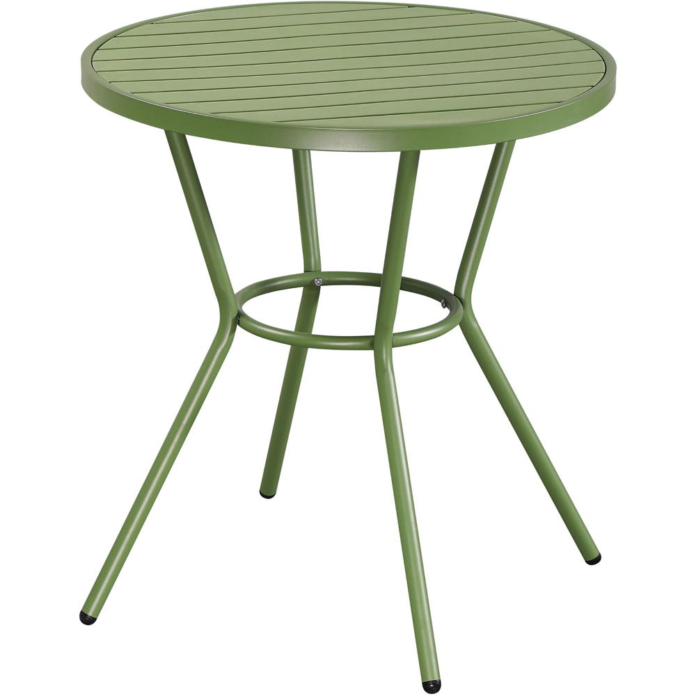 Core Products 2 Seater Moss Green Rope Back Effect Round Plastic Table Garden Bistro Set Image 3
