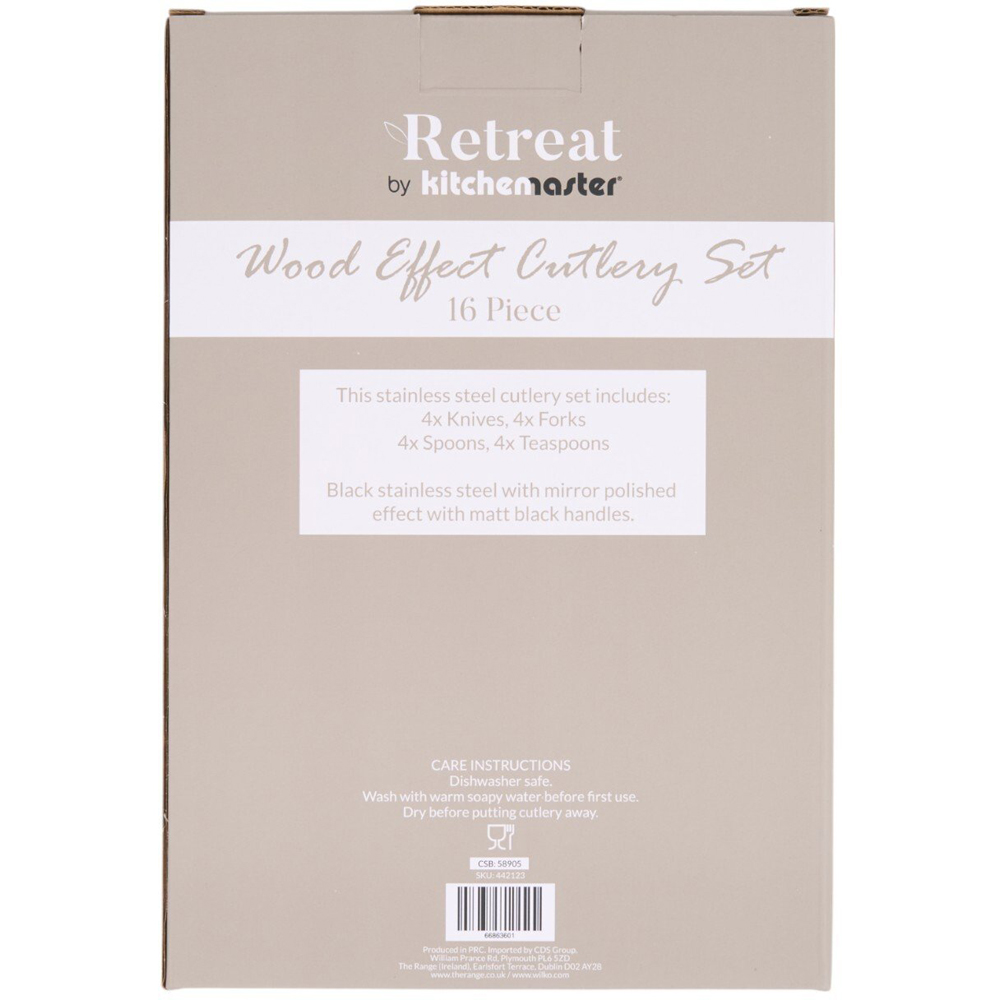 Kitchen Master 16 Piece Retreat Wood Cutlery Set Brown Image 2