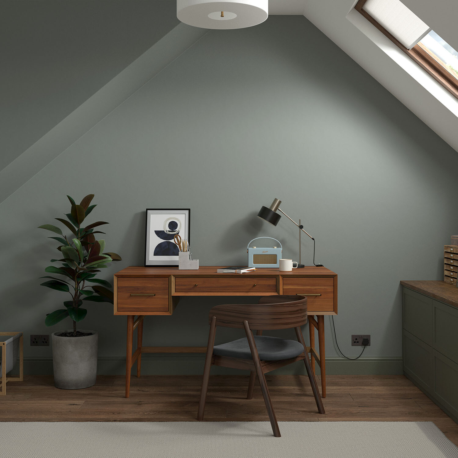 Dulux Heritage Walls and Ceilings Waxed Khaki Velvet Matt Emulsion Paint 2.5L Image 7