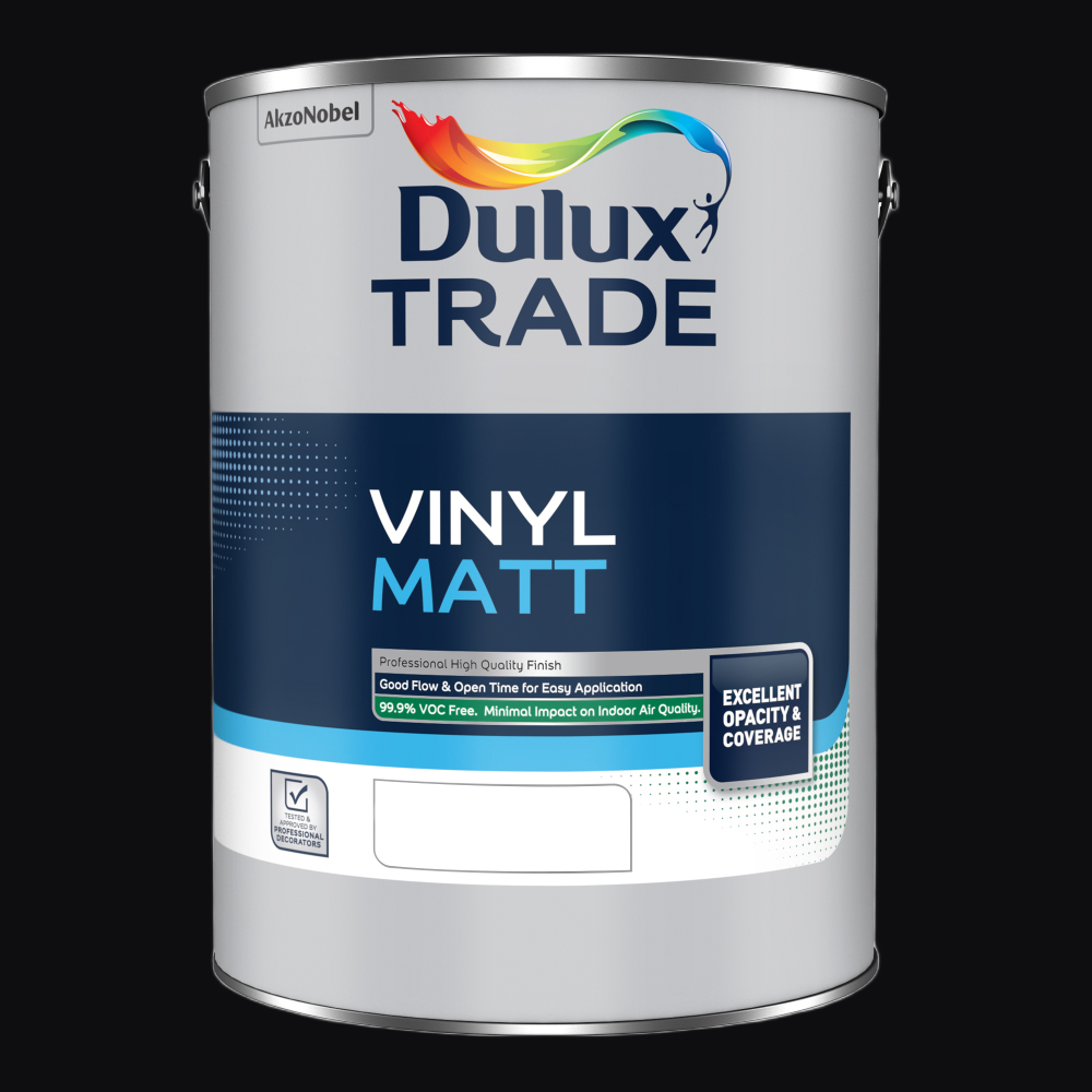 Dulux Trade RAL 9005 Walls and Ceilings Vinyl Matt Paint 5L Image 2