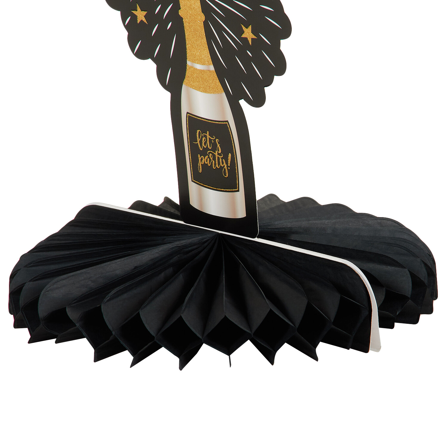 Party Time Black Honeycomb Table Decoration - Black and Gold Image 4