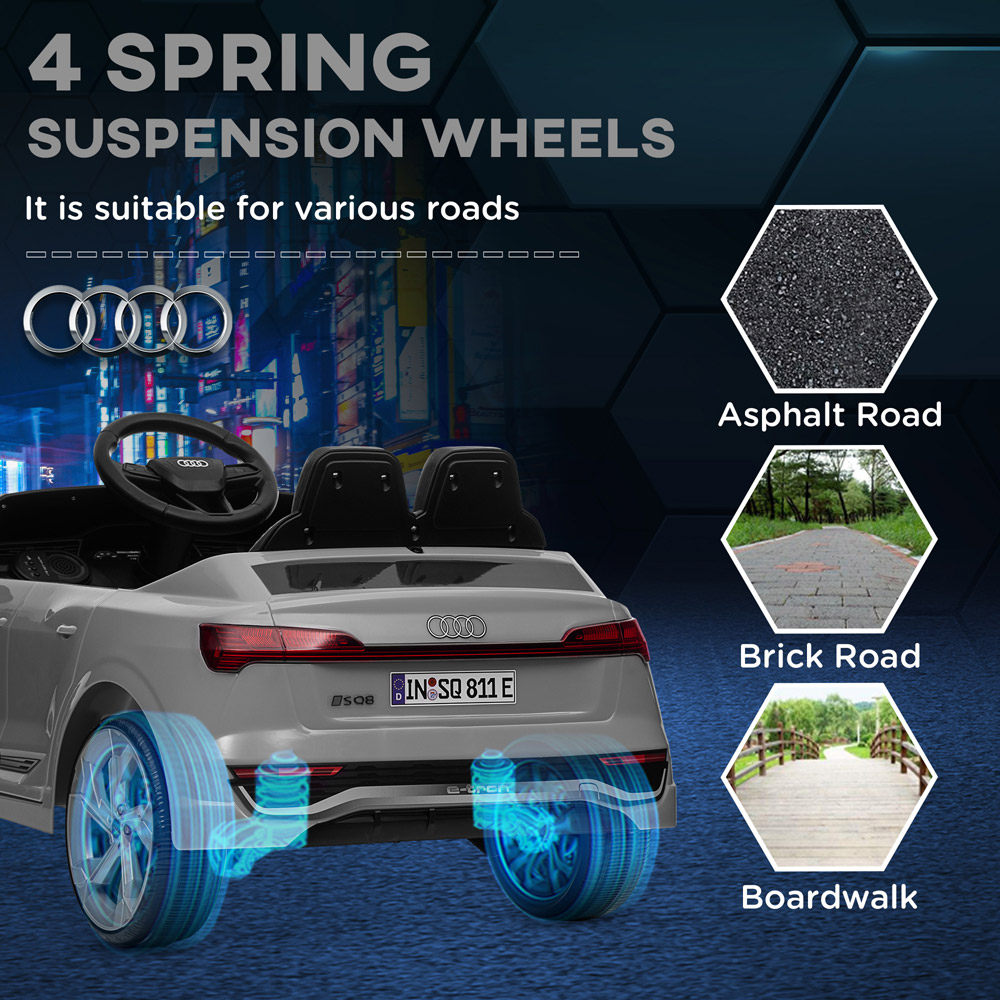 Tommy Toys Grey Audi Q8 E-tron Sportback Licensed Kids Electric Car with Remote Image 8