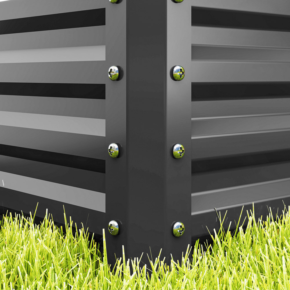 Outsunny Light Grey Galvanised Steel Raised Garden Bed Set of 2 30 x 50 x 110cm Image 3
