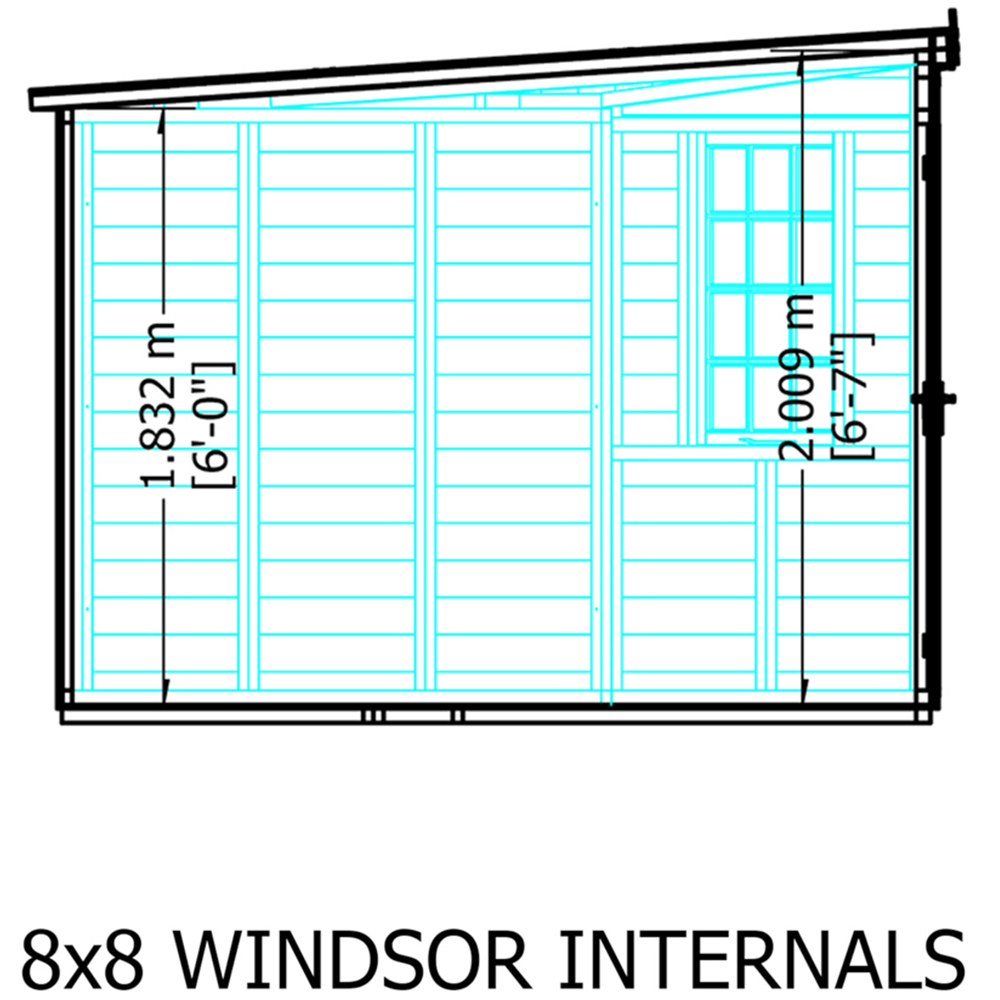 Shire Windsor 8 x 8ft Double Door Shiplap Pent Summerhouse Image 8