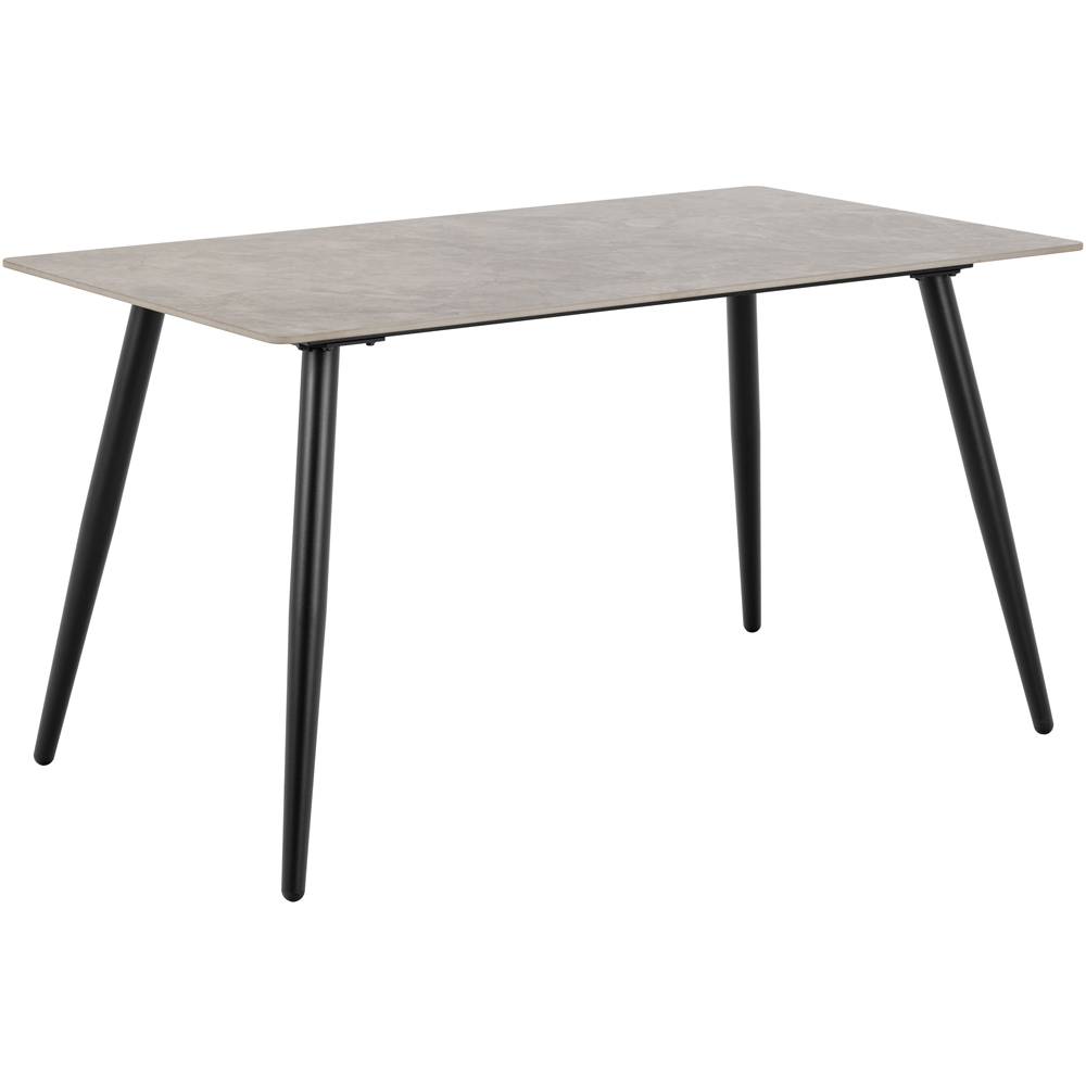 Florence 4 Seater Grey and Black Wicklow Rectangular Dining Table Image 2