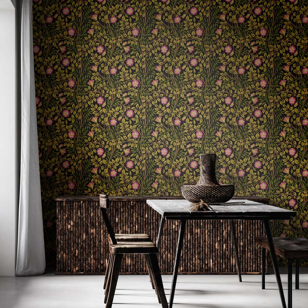 Hoopla Walls Rosehip Trail Aubergine Non Woven Wallpaper Image 2
