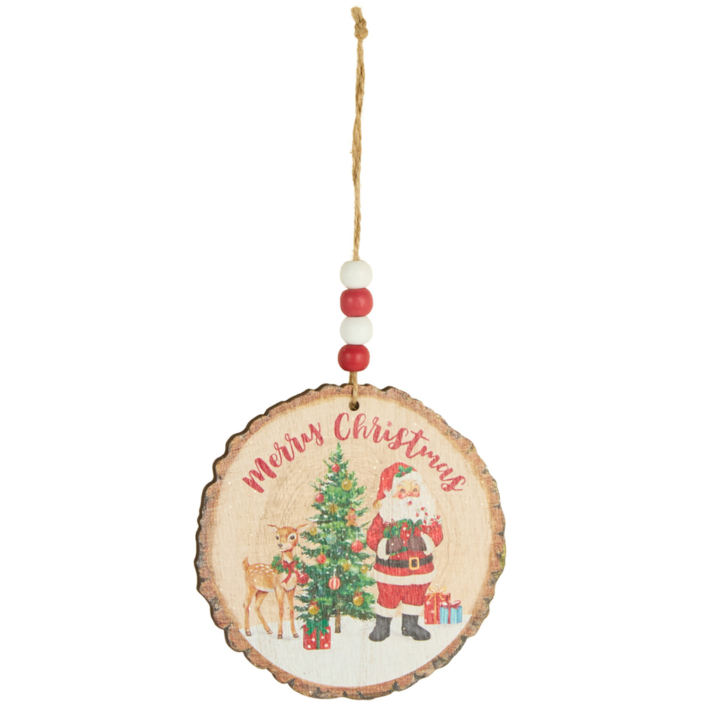 Wooden Santa Christmas Decoration Image 2