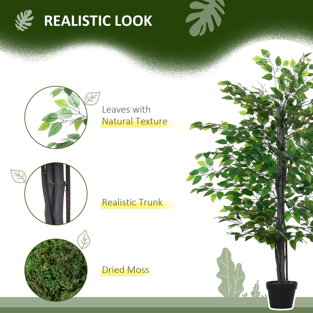 Outsunny Banyan Tree Artificial Plant In Pot 4.7ft Image 5