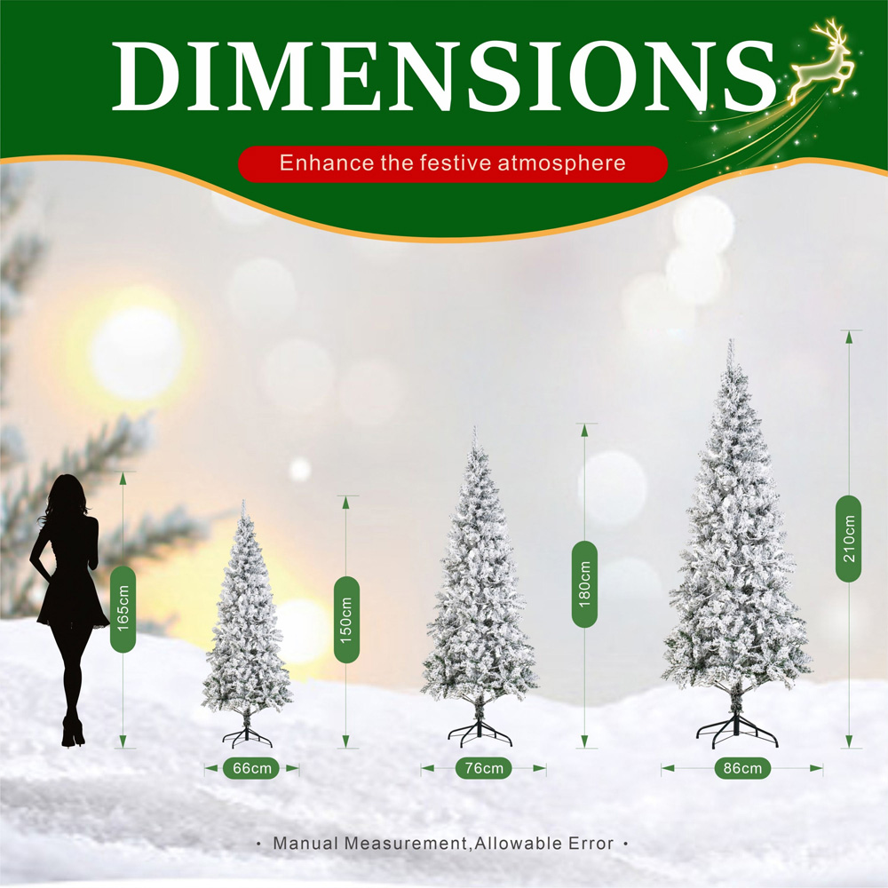 Abrihome Snow Flocked Artificial Christmas Tree with 380 Tips 5ft Image 8