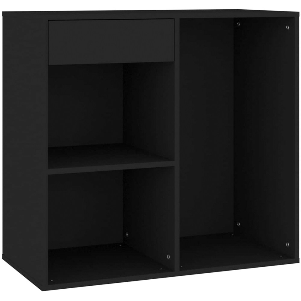 vidaXL Black Single Drawer 3 Open Shelf Cosmetic Storage Cabinet Image 3