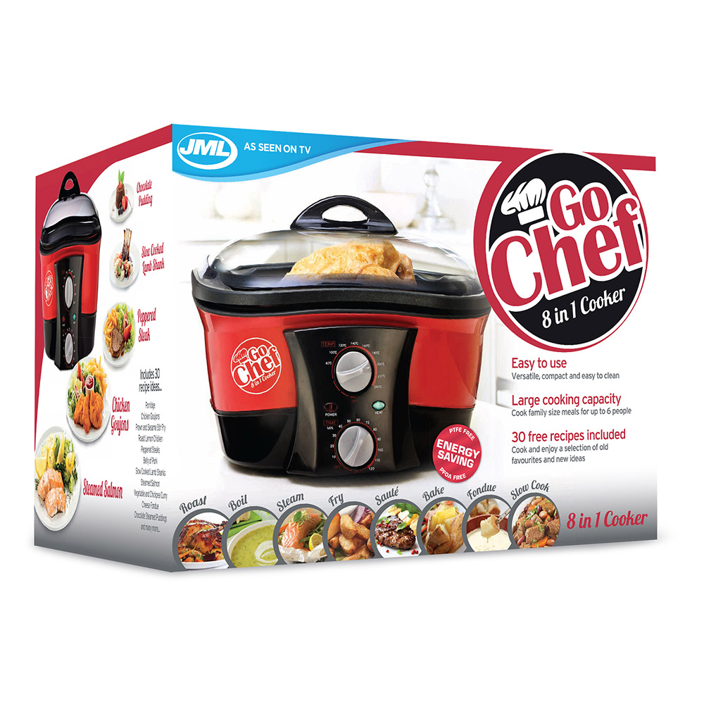 JML 8 in 1 Red and Black 5L Go Cooker 1500W Image 3
