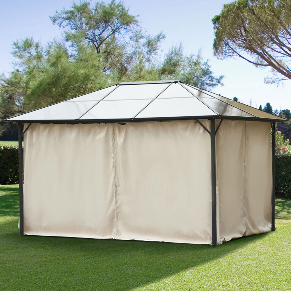 Outsunny 3 x 4m Beige Universal Replacement Gazebo Sidewall Panels 4 Pack Image 1
