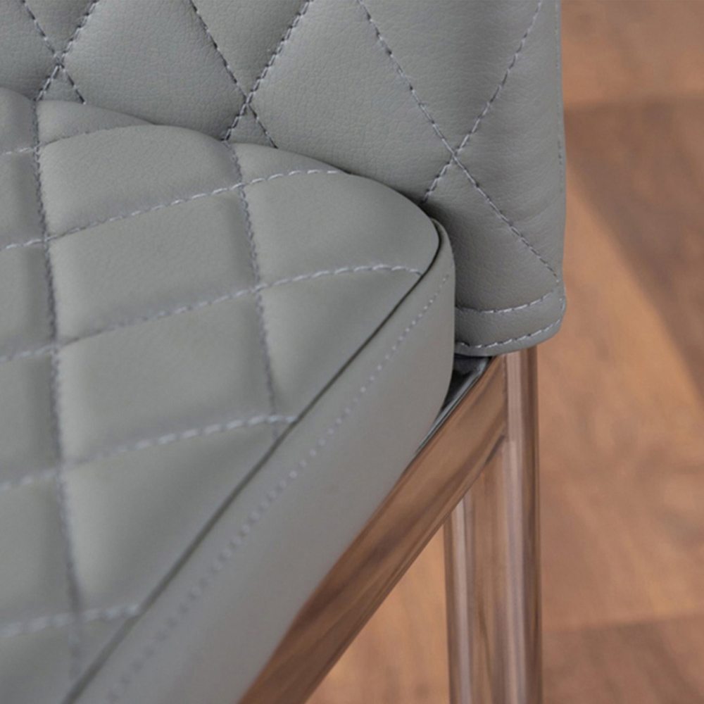 Furniturebox Arona Valera 6 Seater Round Dining Set Grey and Chrome Image 8