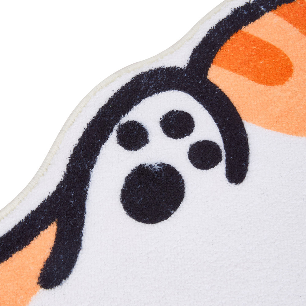 Living and Home Orange and White Cat-Shaped Non-Slip Runner Rug 120 x 39cm Image 5