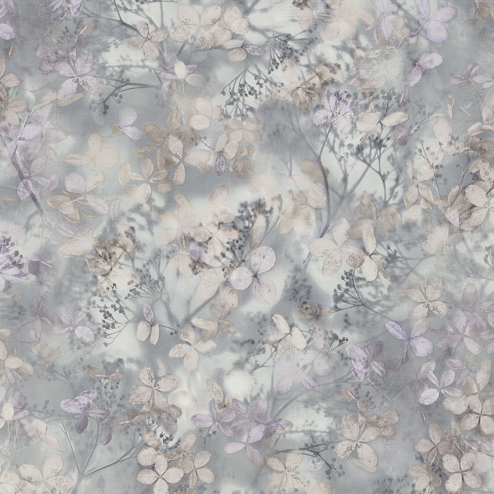 Erismann Textured Flower Blossom Grey and Pink Wallpaper Image 1