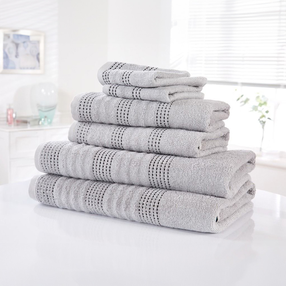Rapport Home Spa Super Soft and Absorbent Cotton Silver Grey Face Towel Image 2
