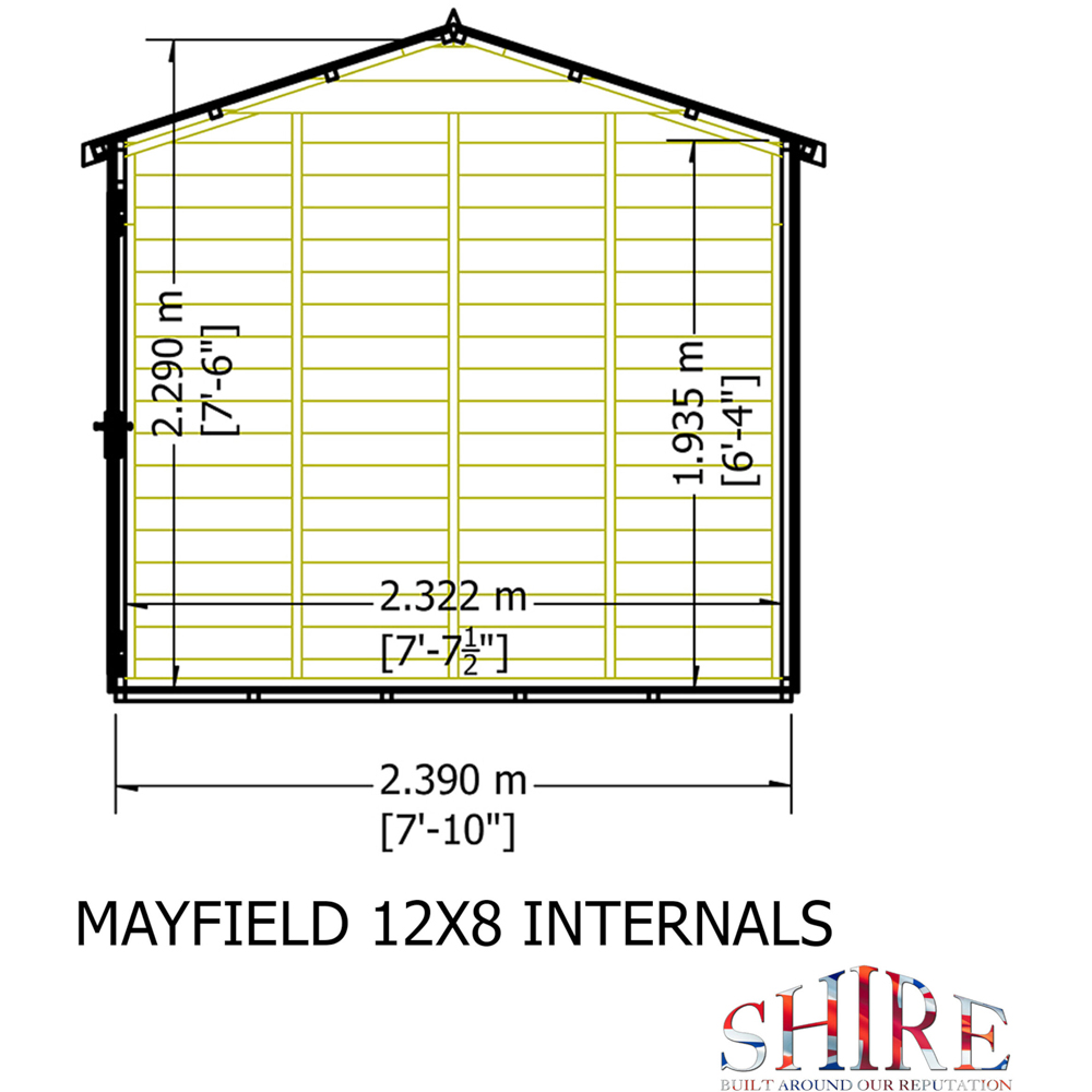 Shire Mayfield 12 x 8ft Double Door Traditional Summerhouse Image 8