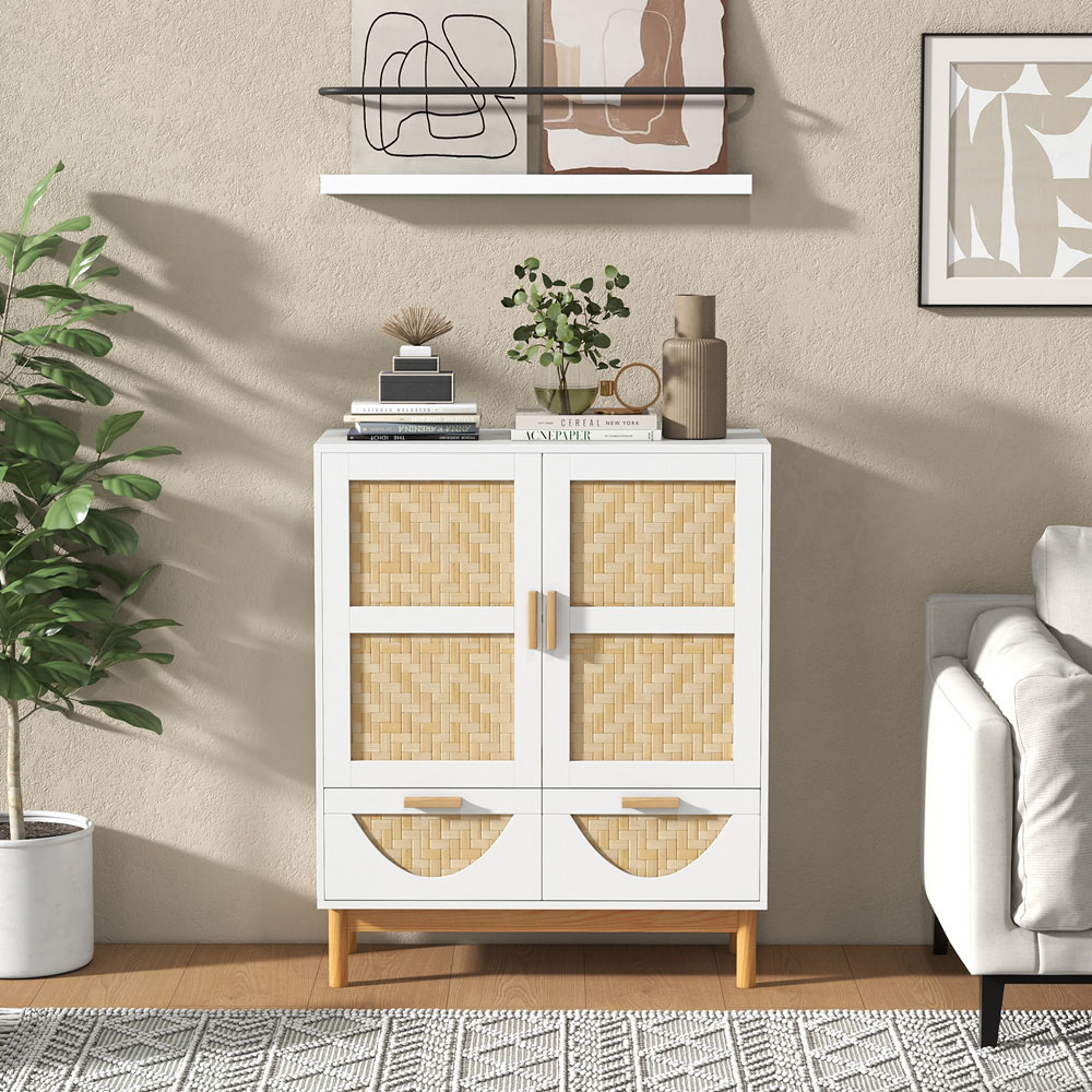 Costway 2 Door 2 Drawer White Sideboard Image 3