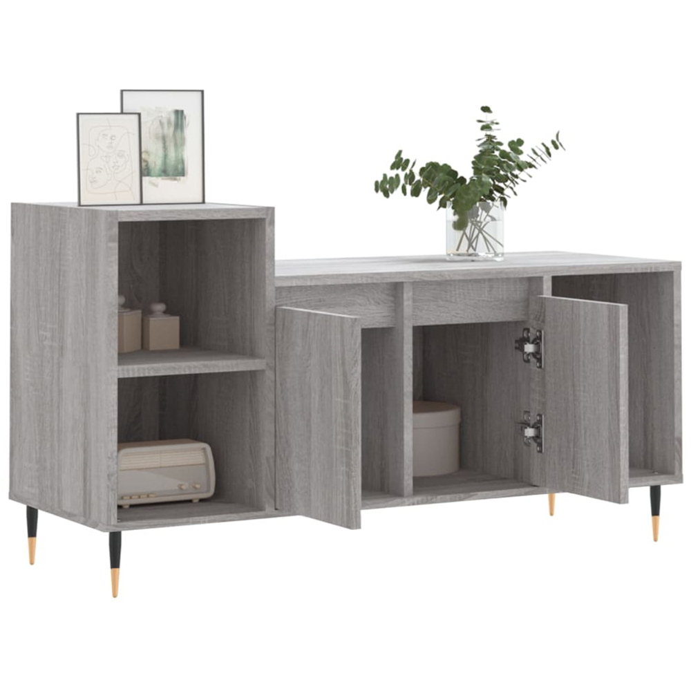 vidaXL 2 Door 3 Shelf Grey Sonoma TV Cabinet Image 4