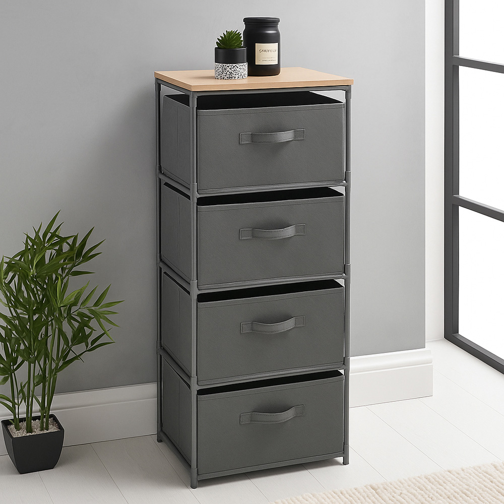 Avilo 4 Drawer Grey Chest of Drawers Image 3