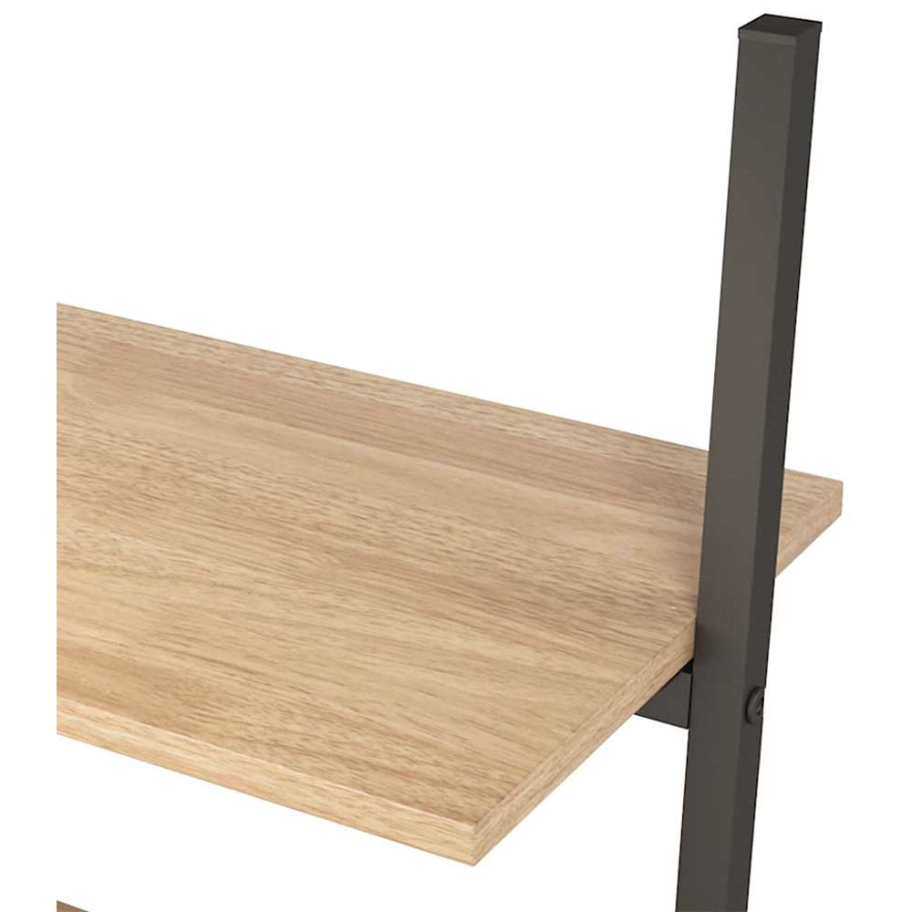 vidaXL 5-Tier Light Brown and Black Leaning Shelf Image 5